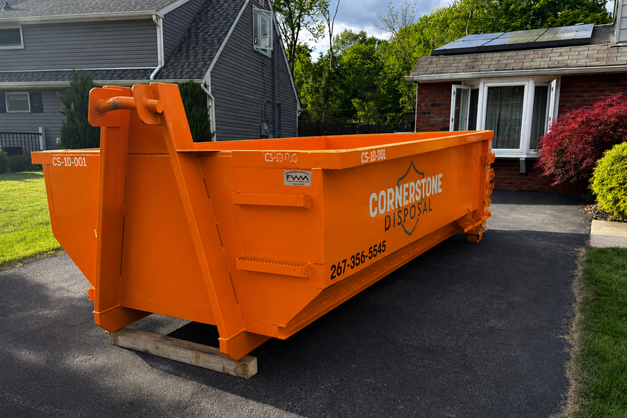 10-Yard Dumpster roll-off from Cornerstone Disposal