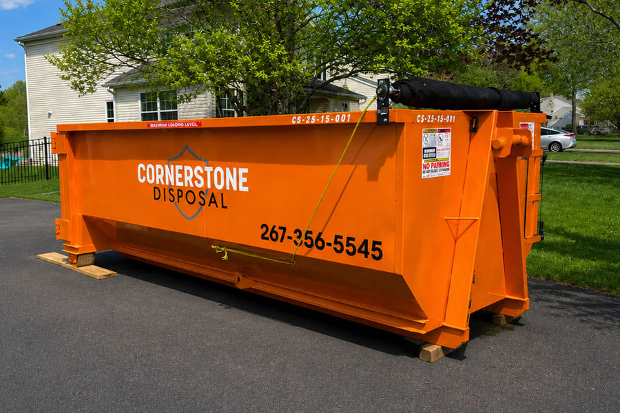15-Yard Dumpster roll-off from Cornerstone Disposal