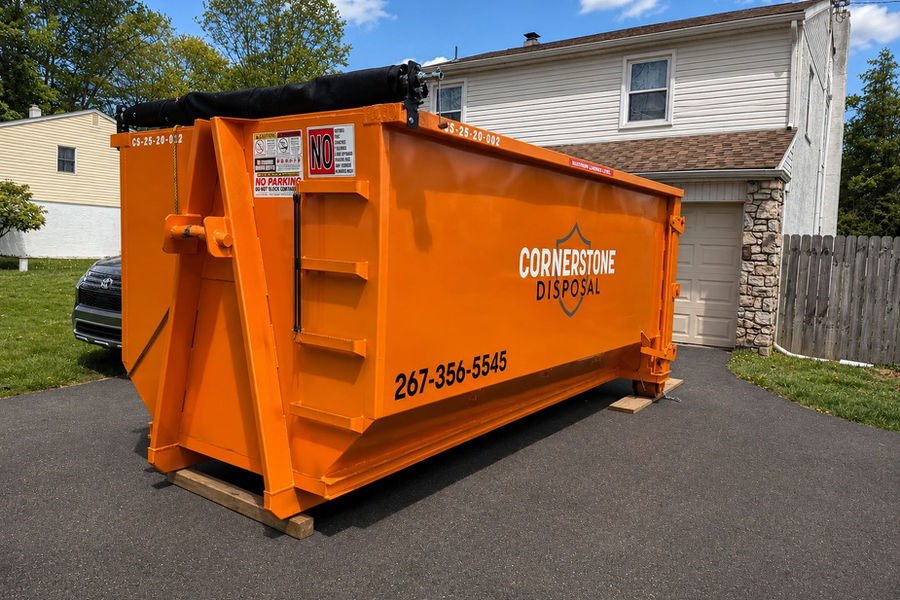 20-Yard Dumpster roll-off from Cornerstone Disposal